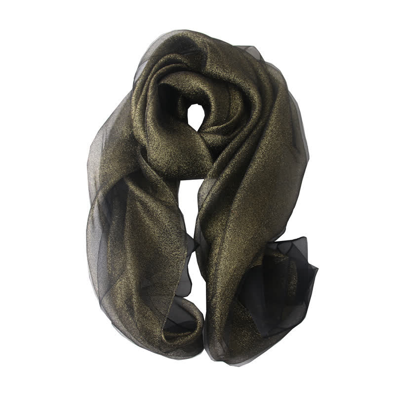 Women's Luxury Shimmering Organzan Silk Scarf - Image 13