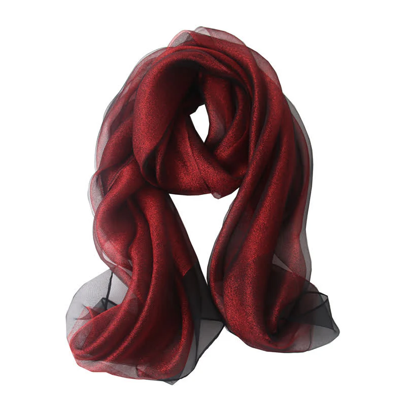 Women's Luxury Shimmering Organzan Silk Scarf - Image 3