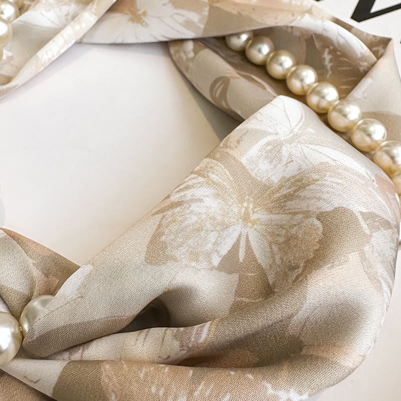Women's Magnetic Clasp Artificial Pearl Necklace Scarf - Image 5