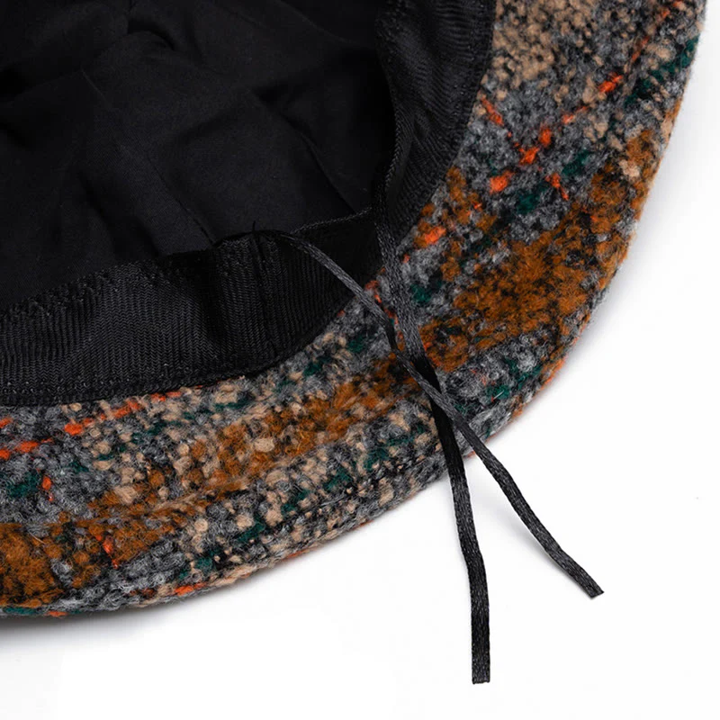 Women's Mottled Texture Bowknot-Accented Wool Blend Bucket Hat - Image 8