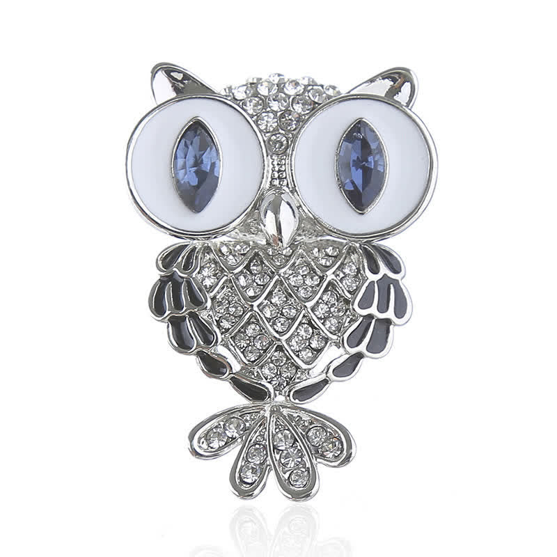 Women's Mystical Blue Eyes Owl Brooch - Image 5