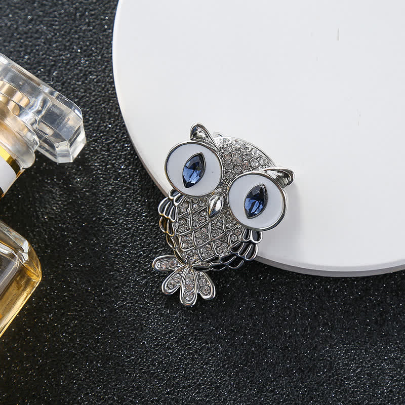 Women's Mystical Blue Eyes Owl Brooch - Image 6