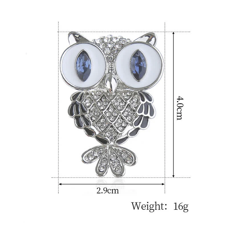 Women's Mystical Blue Eyes Owl Brooch - Image 7