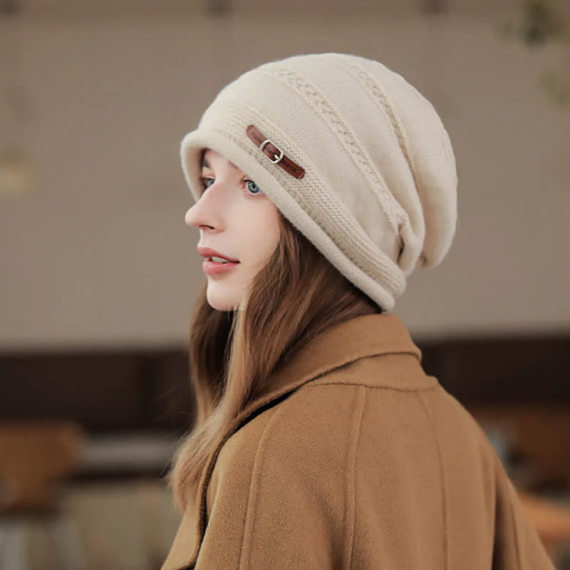 Women's Packable Winter Cap Pile Knitted Hat - Image 3