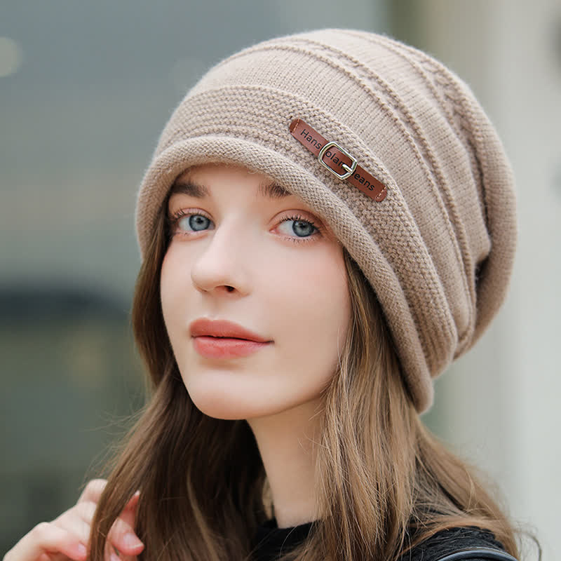 Women's Packable Winter Cap Pile Knitted Hat - Image 9