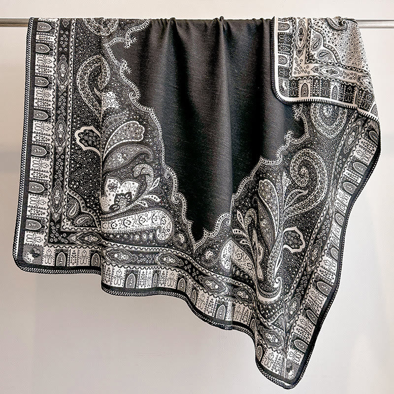 Women's Paisley Pattern Fringed Shawl Scarf - Image 7