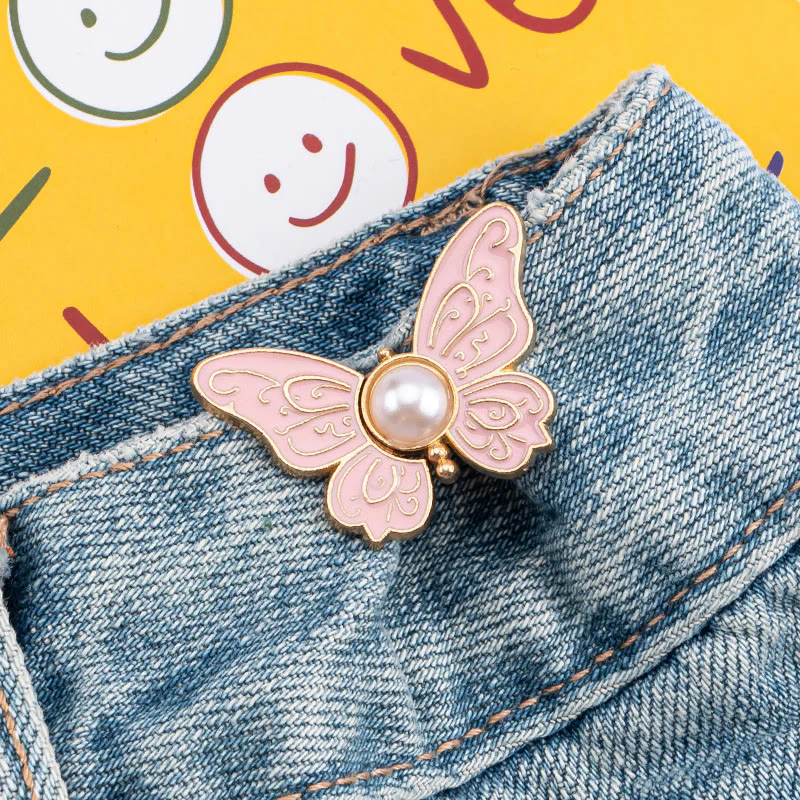 Women's Pearl & Butterfly Nail-Free Pants Belt Clip - Image 4
