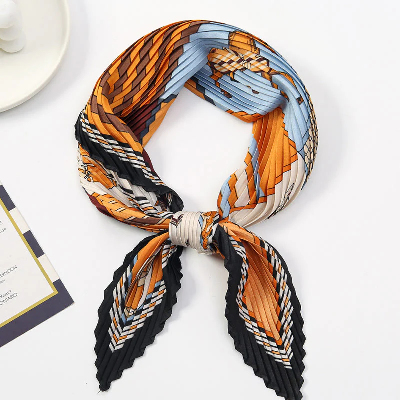 Women's Pleated Artistic Pattern Lightweight Flowy All-Season Scarf - Image 24