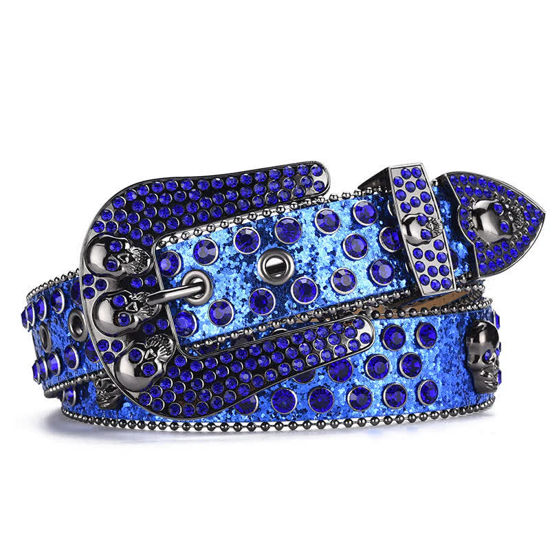 Women's Punk Skull Buckle Bead Edge Leather Belt - Image 18