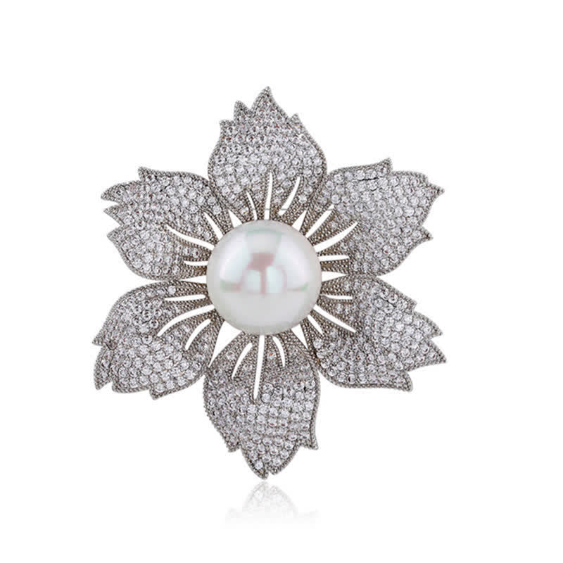 Women's Bright Pearl Luxury Bauhinia Brooch - Image 11