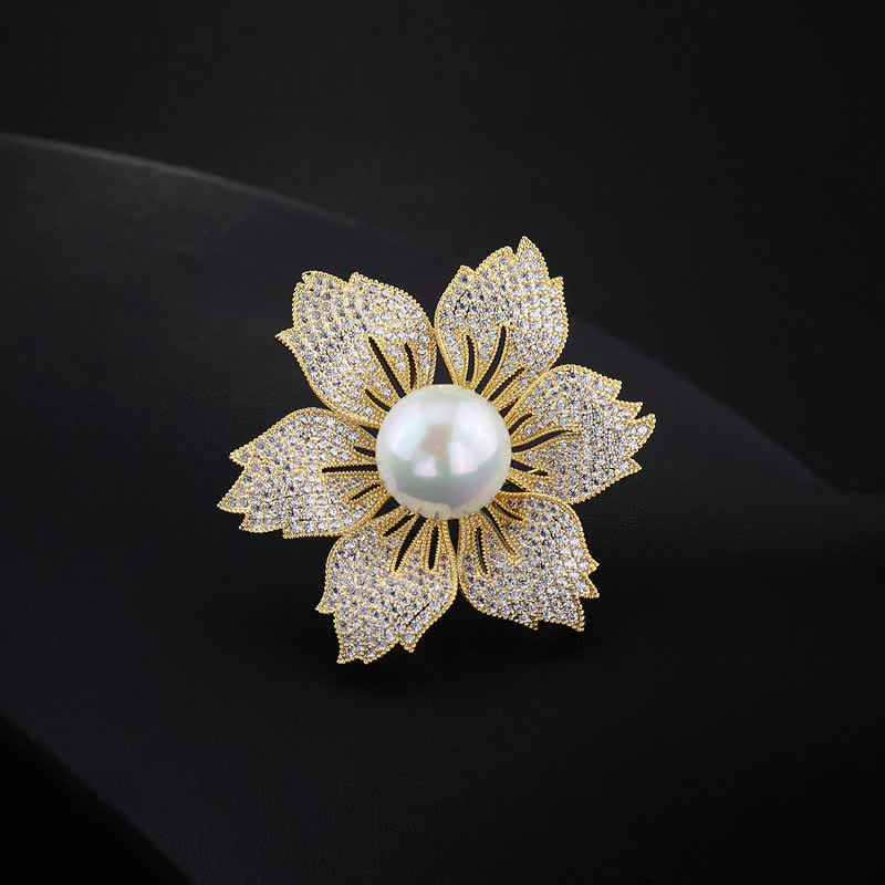 Women's Bright Pearl Luxury Bauhinia Brooch - Image 6