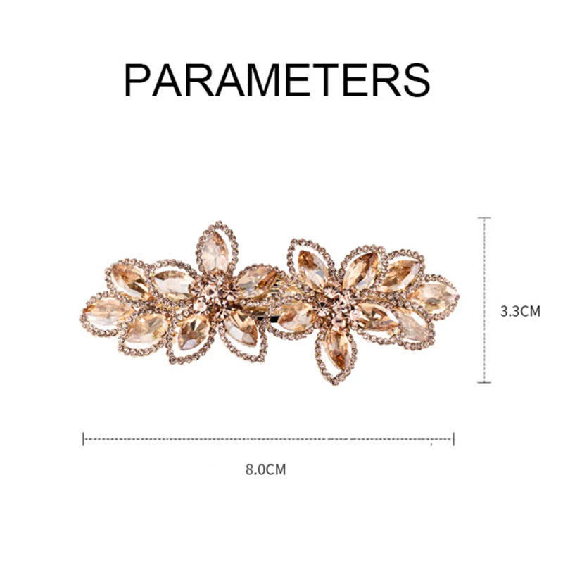 Women's Retro Crystal Flower Spring Hair Clip - Image 5