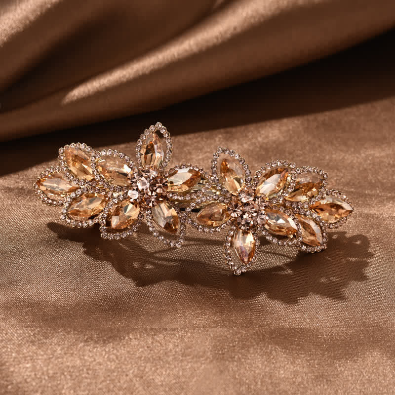 Women's Retro Crystal Flower Spring Hair Clip - Image 6