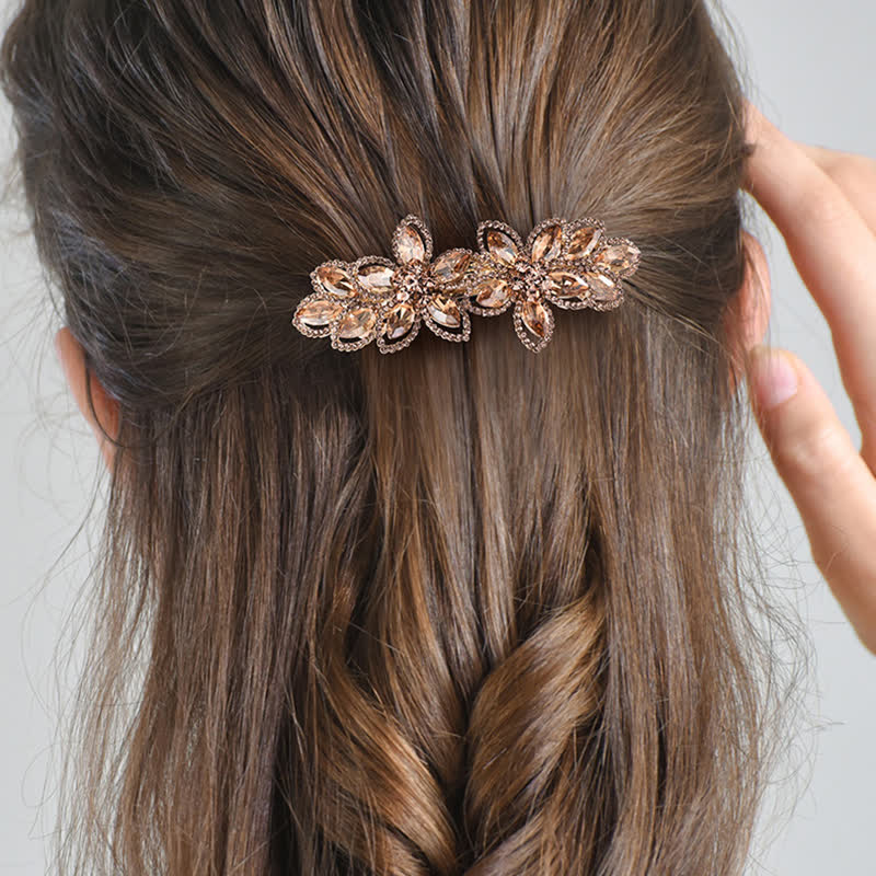 Women's Retro Crystal Flower Spring Hair Clip - Image 7