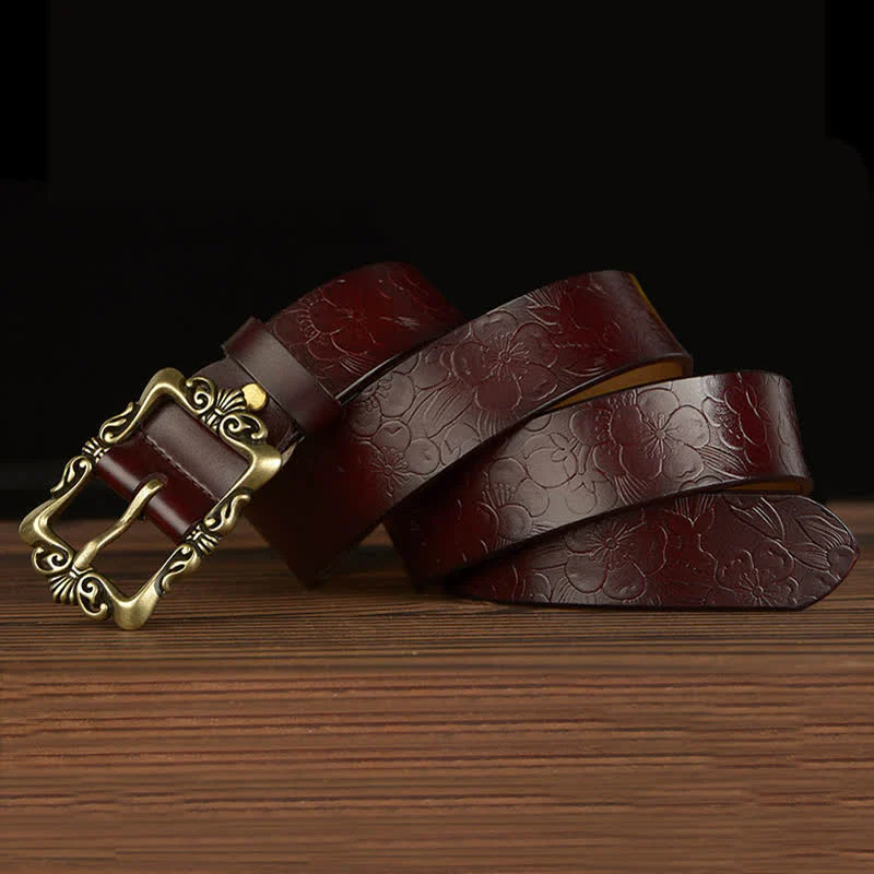 Women's Retro Floral Decorative Leather Belt - Image 14