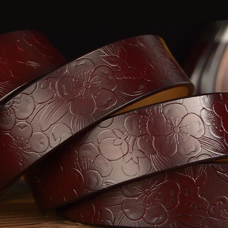 Women's Retro Floral Decorative Leather Belt - Image 9