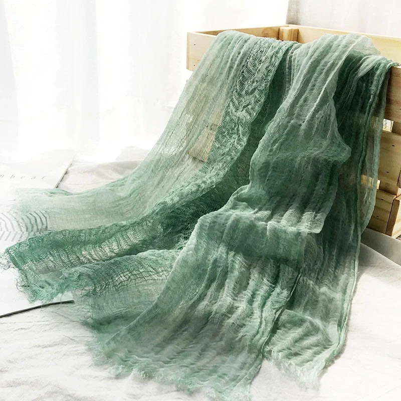 Women's Retro Solid Color Lightweight Shawl Thin Scarf - Image 15