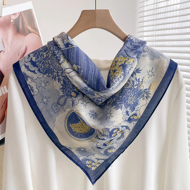 Women's Rich Printed Multi-Style Thin Square Scarf - Image 18