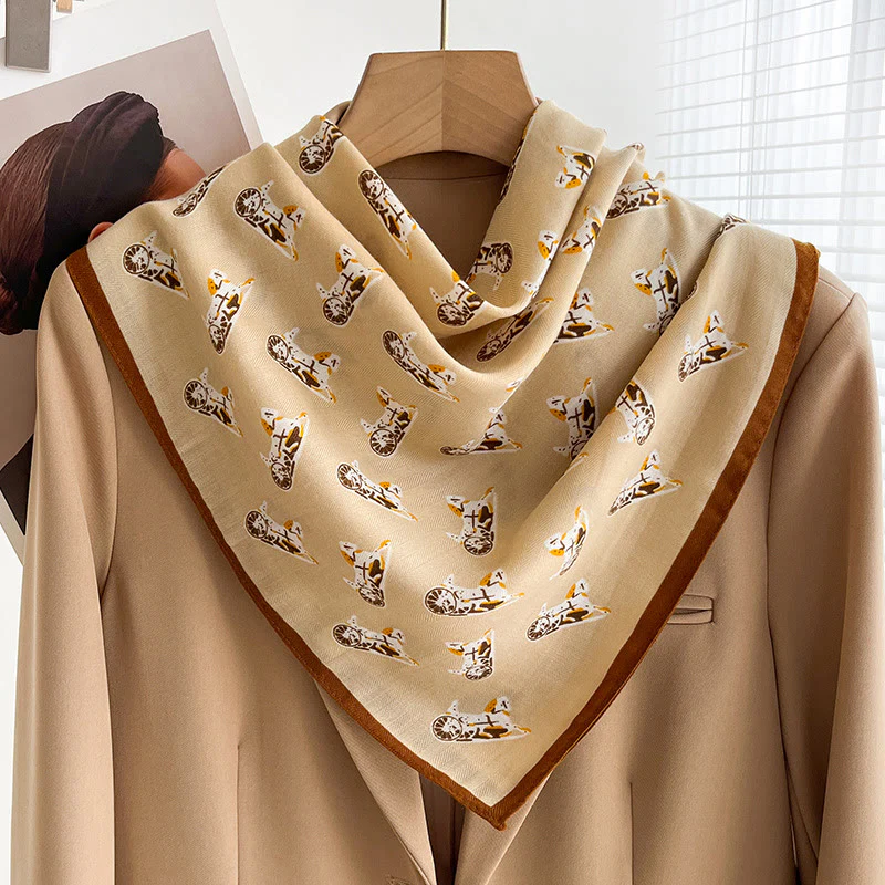 Women's Rich Printed Multi-Style Thin Square Scarf - Image 22
