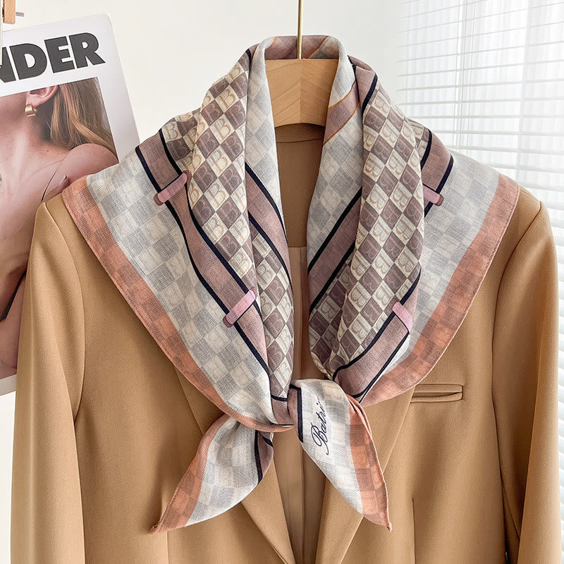 Women's Rich Printed Multi-Style Thin Square Scarf - Image 44