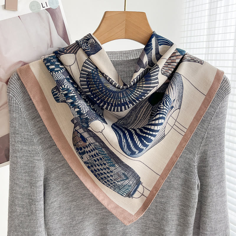 Women's Rich Printed Multi-Style Thin Square Scarf - Image 45
