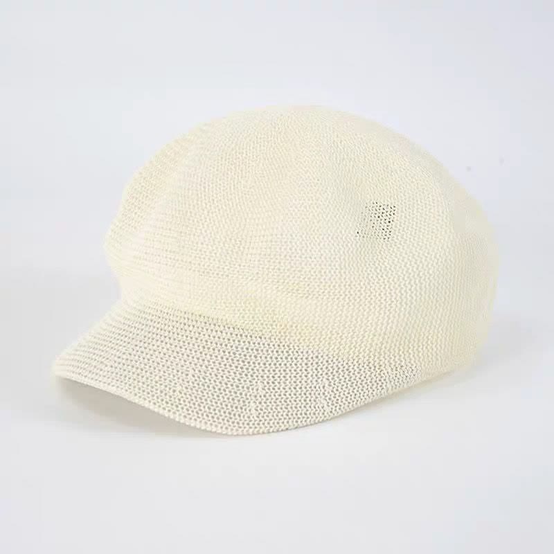 Women's Soild Color Woven Beach Straw Beret Hat - Image 9