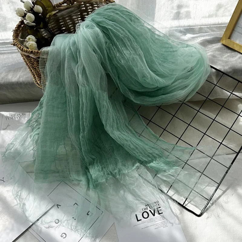Women's Solid Color Lightweight Sunscreen Shawl Thin Scarf - Image 11