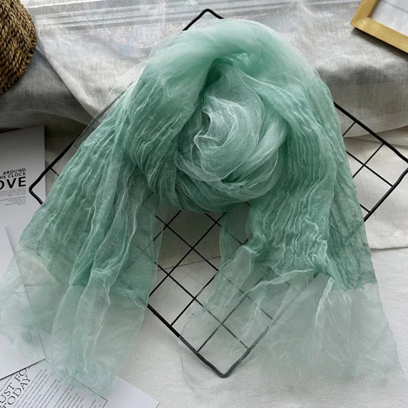 Women's Solid Color Lightweight Sunscreen Shawl Thin Scarf - Image 12