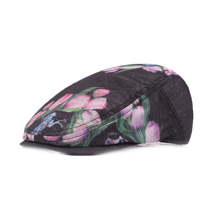 Women's Stylish Flower Pattern Hollowed-out Mesh Beret Hat - Image 11