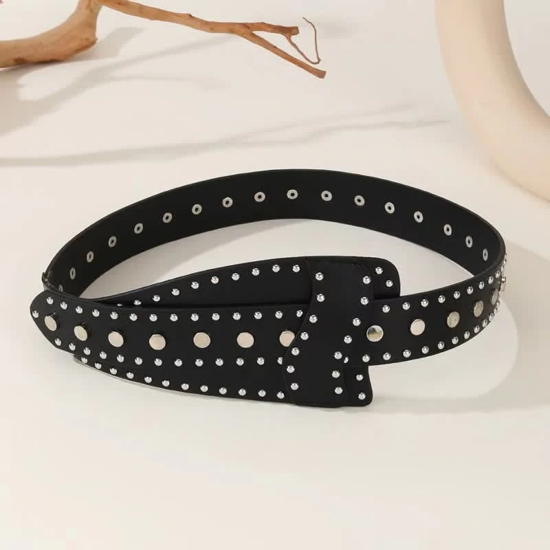 Women's Stylish Rivet Botton Buckle Leather Corset Belt - Image 3