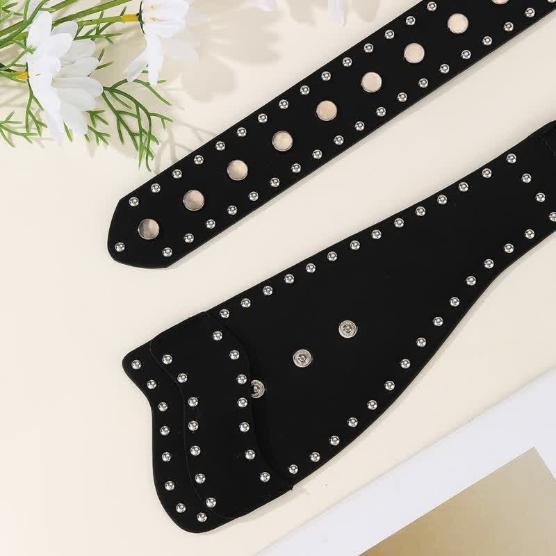 Women's Stylish Rivet Botton Buckle Leather Corset Belt - Image 4