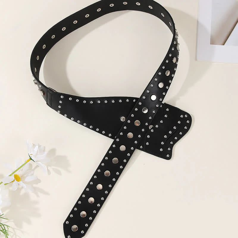 Women's Stylish Rivet Botton Buckle Leather Corset Belt - Image 5
