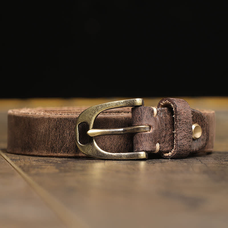Women's Thin Strap Skinny Cowhide Leather Belt - Image 7