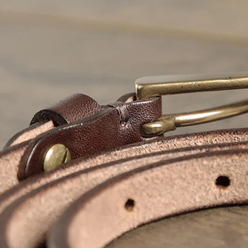 Women's Thin Strap Skinny Cowhide Leather Belt - Image 4