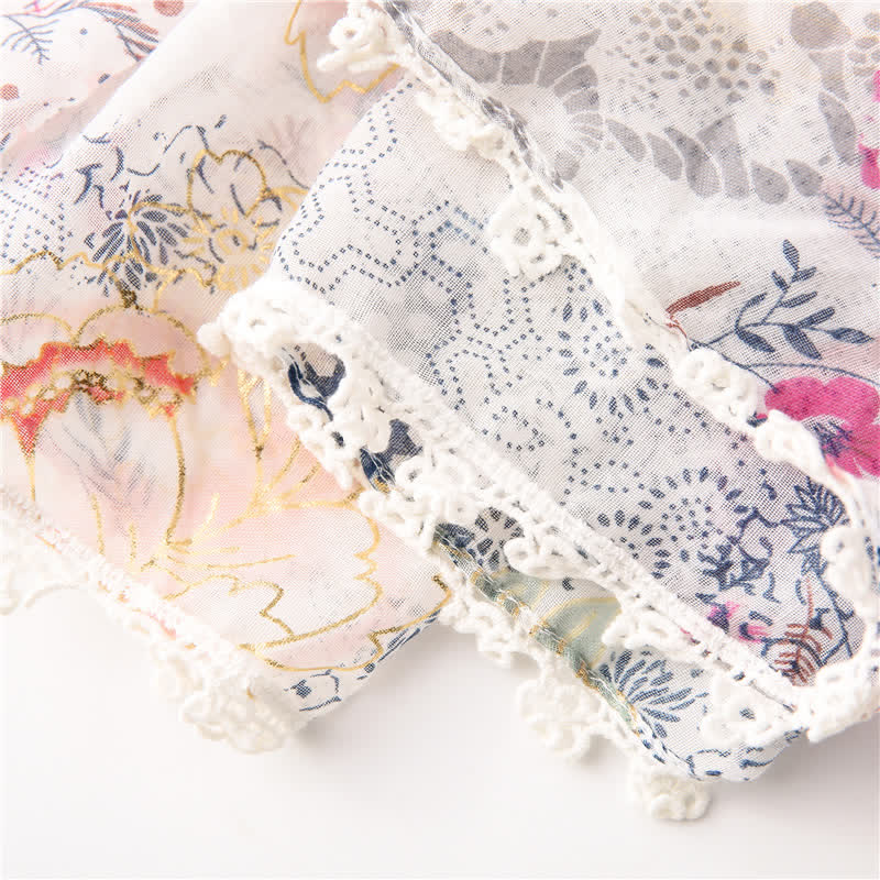 Women's Thin Voile Floral Lace Scarf - Image 10