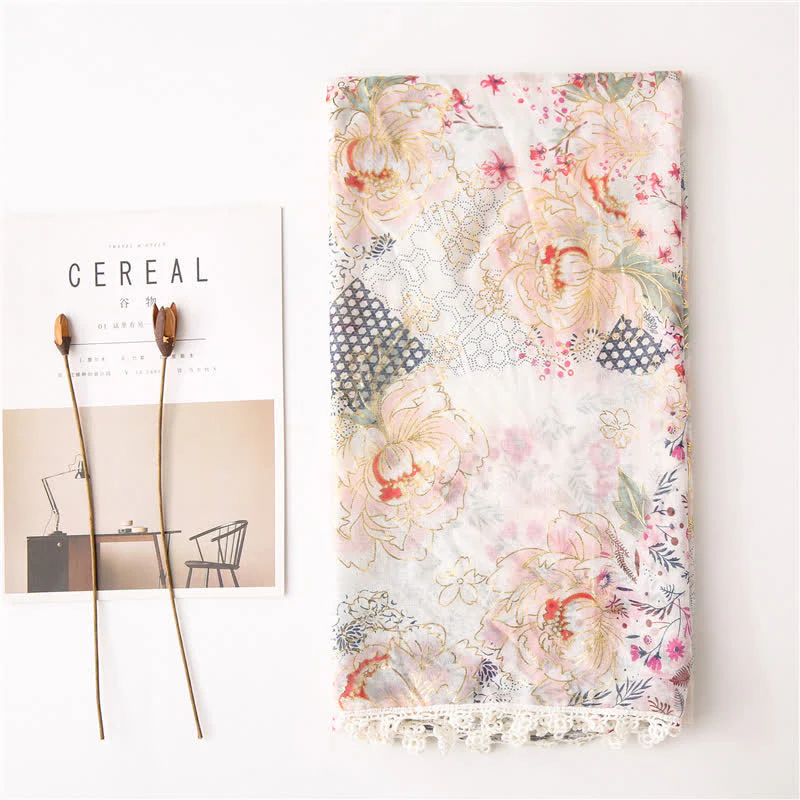 Women's Thin Voile Floral Lace Scarf - Image 2