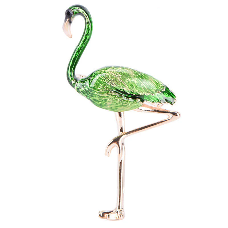 Women's Exotic Enamel Flamingo Brooch - Image 11