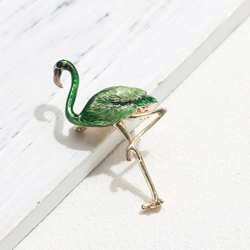 Women's Exotic Enamel Flamingo Brooch - Image 13