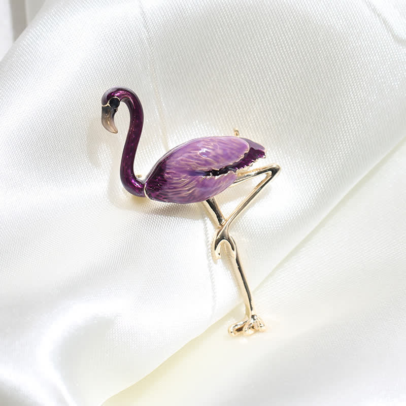 Women's Exotic Enamel Flamingo Brooch - Image 16