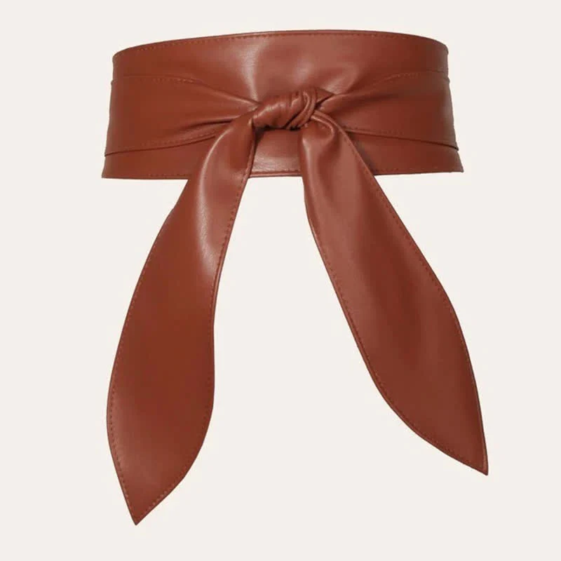 Women's Wide Waistband Wrap Leather Corset Belt - Image 4