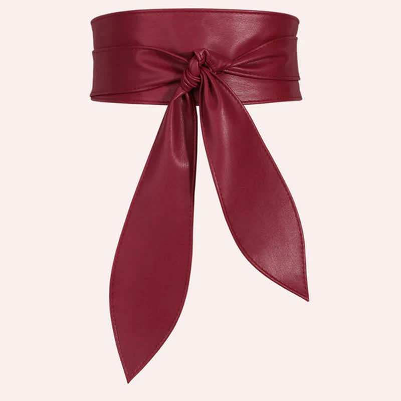 Women's Wide Waistband Wrap Leather Corset Belt - Image 7