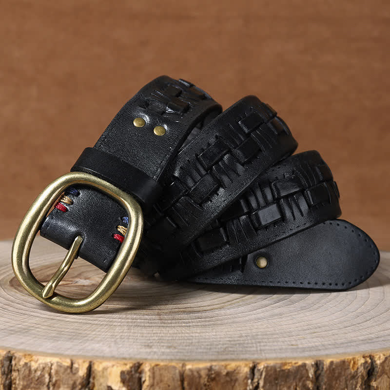 Woven Retro Trend Braided Jeans Leather Belt - Image 12