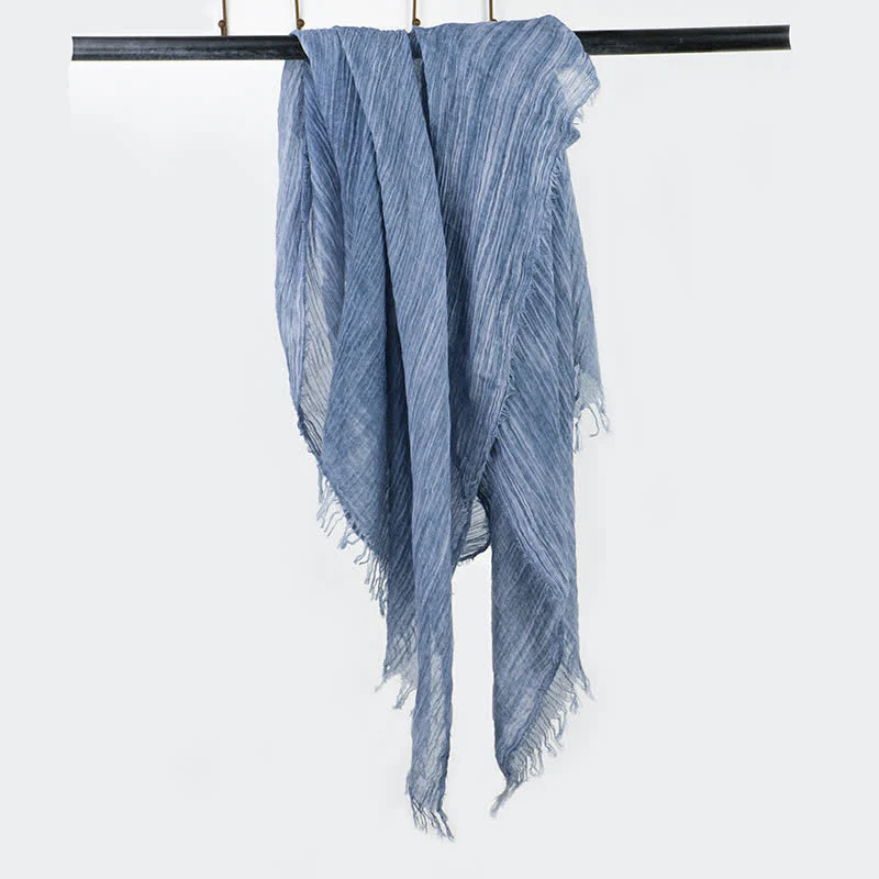 Wrinkle Design Lightweight Cotton Linen Thin Scarf - Image 6