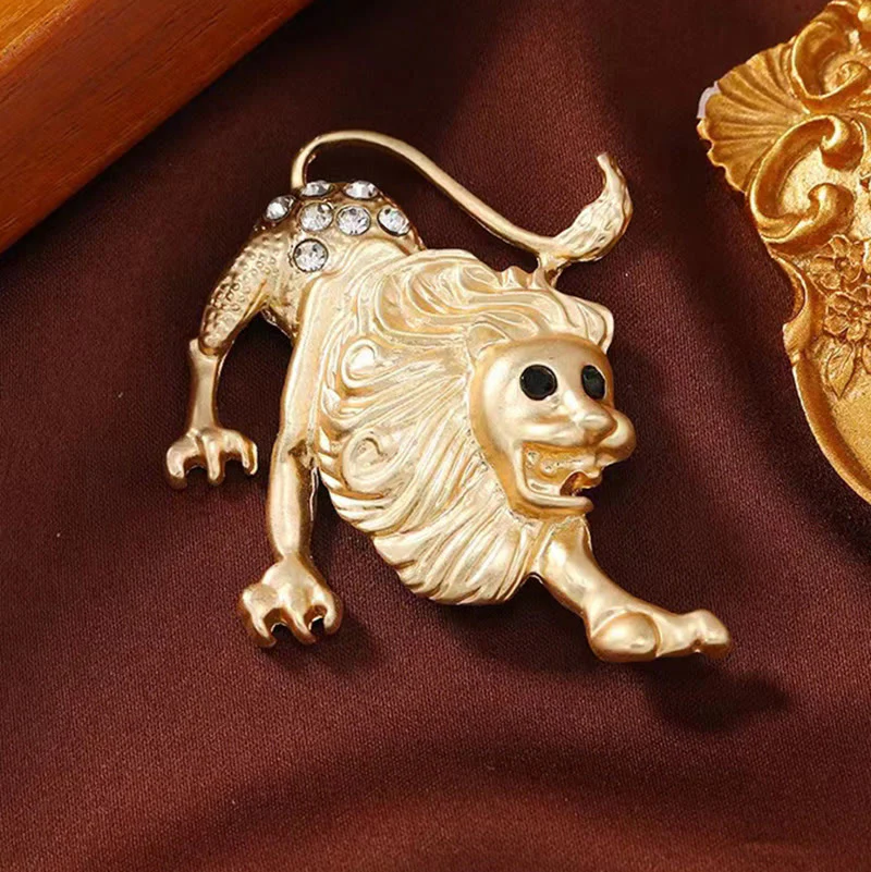 Zodiac Sign Diamond-Embellished Gold Brooch - Image 11