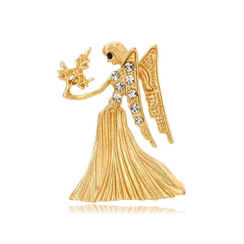 Zodiac Sign Diamond-Embellished Gold Brooch - Image 12