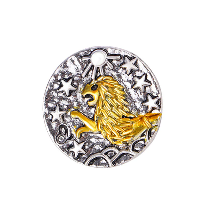 Zodiac Sign Retro Starry Round Alloy Buttons - Image 7